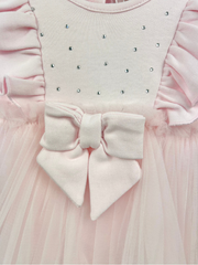 Caramelo Baby Girl Pink Tulle Dress - with Turban