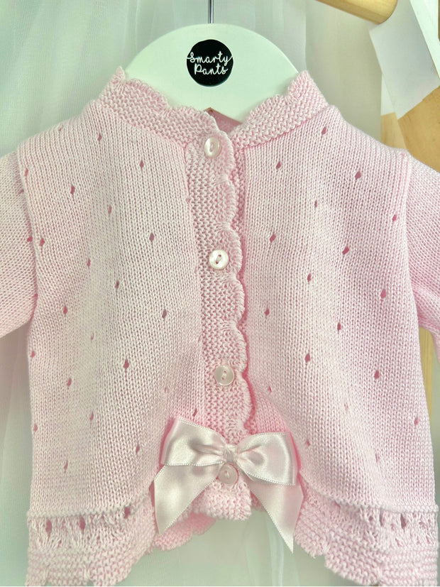 Baby Girl 'Miranda' Pink Knitted Cardigan