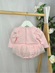 Mintini Baby Girl Pink Pearl Romper (3M - 12M)