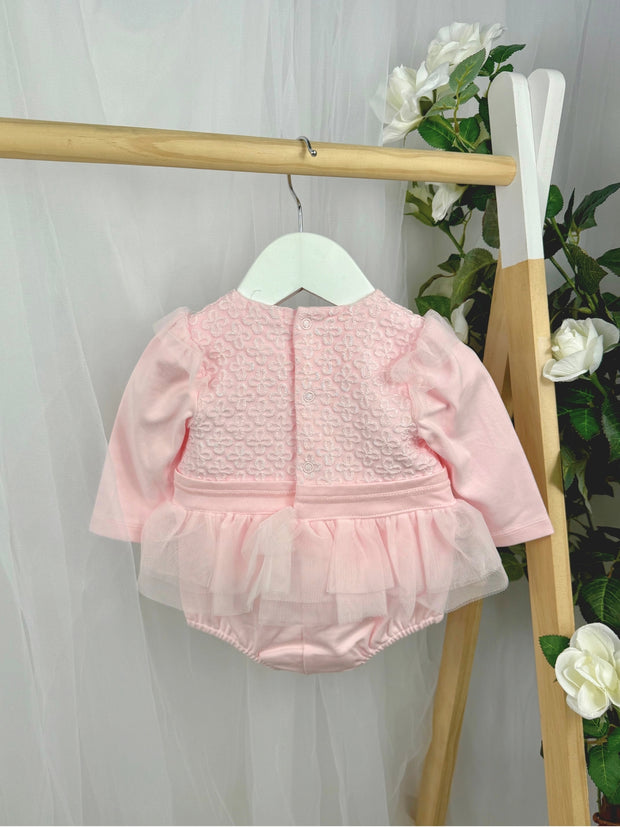 Mintini Baby Girl Pink Pearl Romper (3M - 12M)