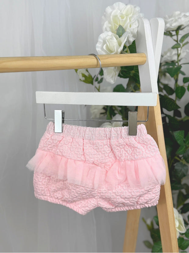 Mintini Girls Pink Top & Sparkly Bloomers (3M-2Y)
