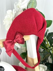 Baby Girls Red Knitted Coat & Hat Set (3M - 3Y)