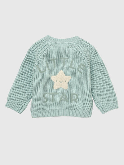 Baby 'Little Star' Sage Cardigan (0M-12M)
