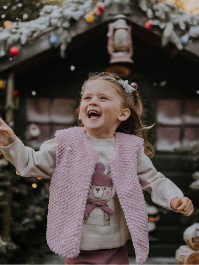 Mayoral Toddler Girl Winter Bear Pink & Cream Outfit Set (12M-4Y)