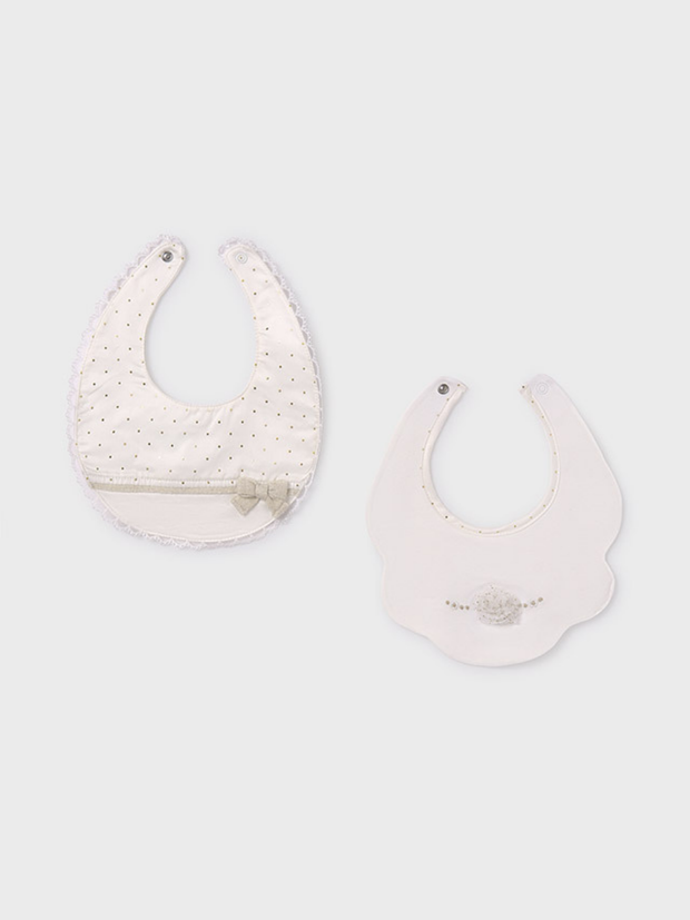 Mayoral Baby Girl Cream Bibs - 2 Pack