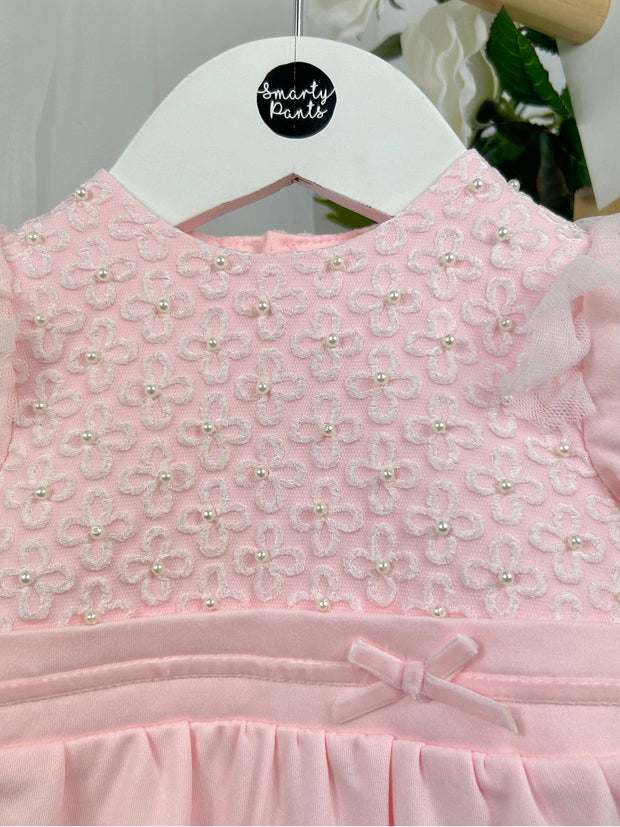 Mintini Baby Girl Pink Pearl Babygrow (1M - 6M)