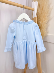 Mintini Girls Blue Diamante Bow Dress (12M - 5Y)