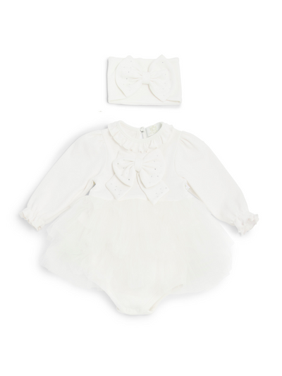 Caramelo Kids Baby Girl Ivory Tulle Dress (0M - 24M)