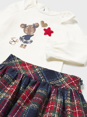 Mayoral Toddler Girl Tartan Skirt & Top Set