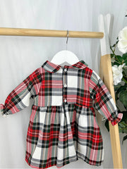 Toddler Girls Red Tartan Dress (12M-3Y)