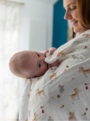 Reindeers & Rabbits Christmas Muslin