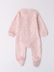 iDo Baby Girl Velour Pink Hearts Babygrow