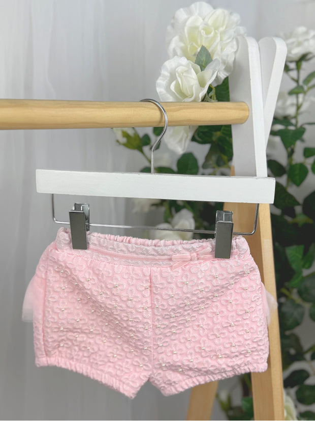 Mintini Girls Pink Top & Sparkly Bloomers (3M-2Y)