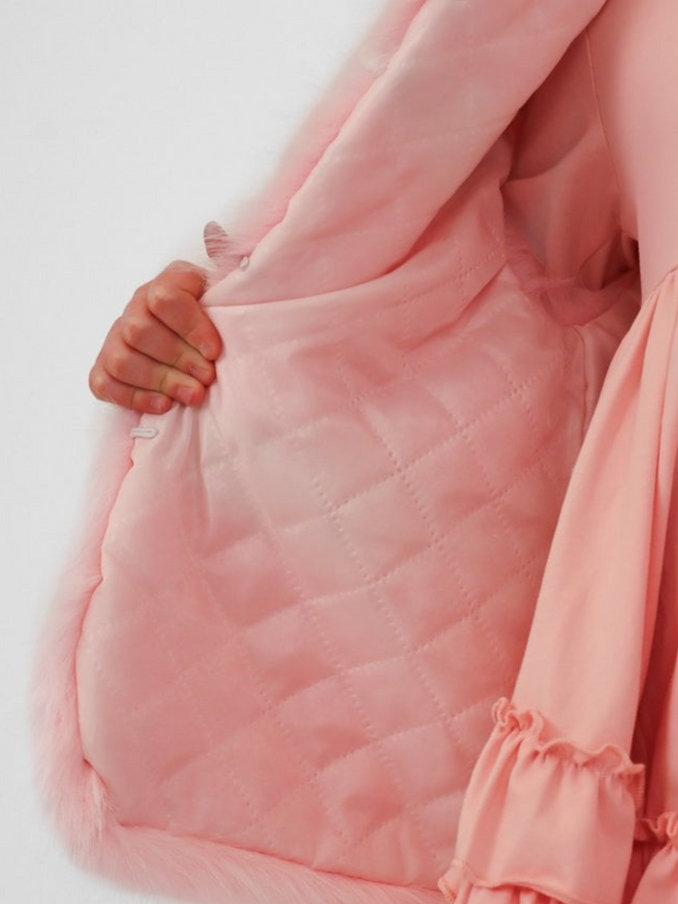Girls 'Alora' Faux Fur Gilet (12M - 8Y) - Pink