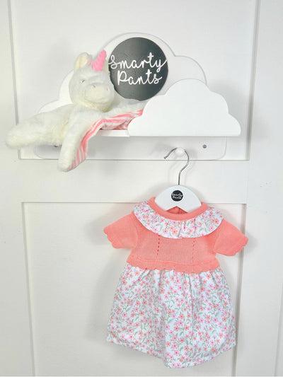 Baby Girl Ruffle Collar Knitted Floral Dress