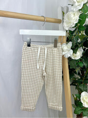 Tutto Piccolo Toddler Boys Neutral Gingham Outfit Set (12M-3Y)