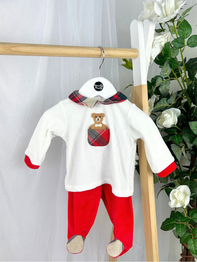 Deolinda Boys Christmas Tartan Top & Bottoms (1M-6M)