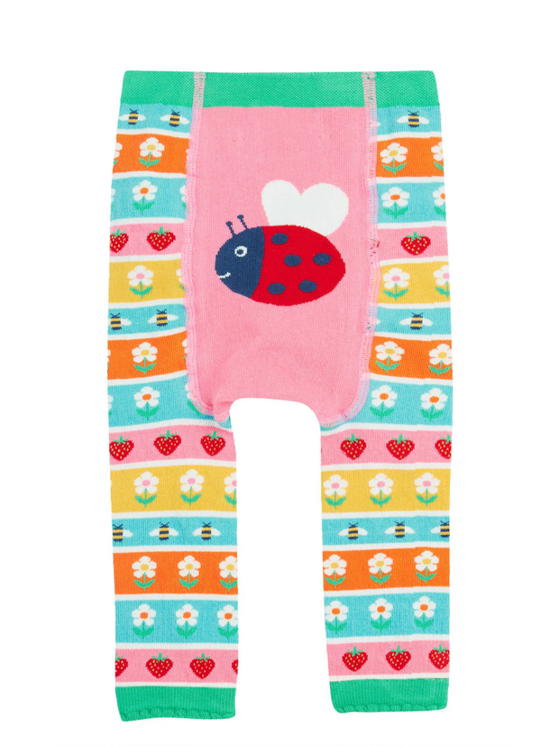 Frugi Organic Cotton Knitted Ladybird Leggings