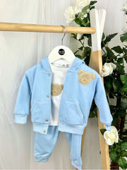 Boys Blue Teddy Outfit Set (3M-18M)