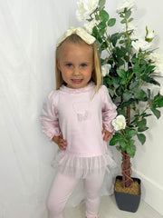 Deolinda Girls Pink Bear Tulle Legging Set (12M-3Y)