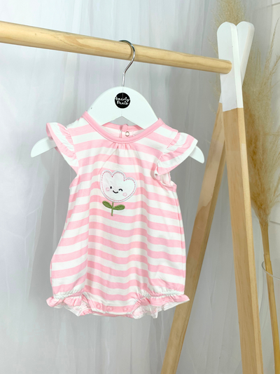 Mayoral Baby Girl Pink Striped Tulip Romper