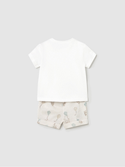 Mayoral Baby Boy White & Green Kites Shorts Set