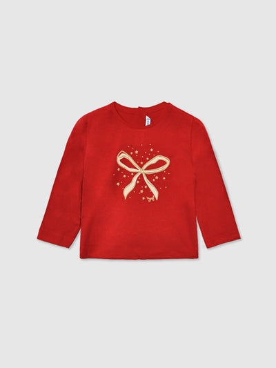 Mayoral Toddler Girl Bow Long Sleeve Top (12M-4Y)