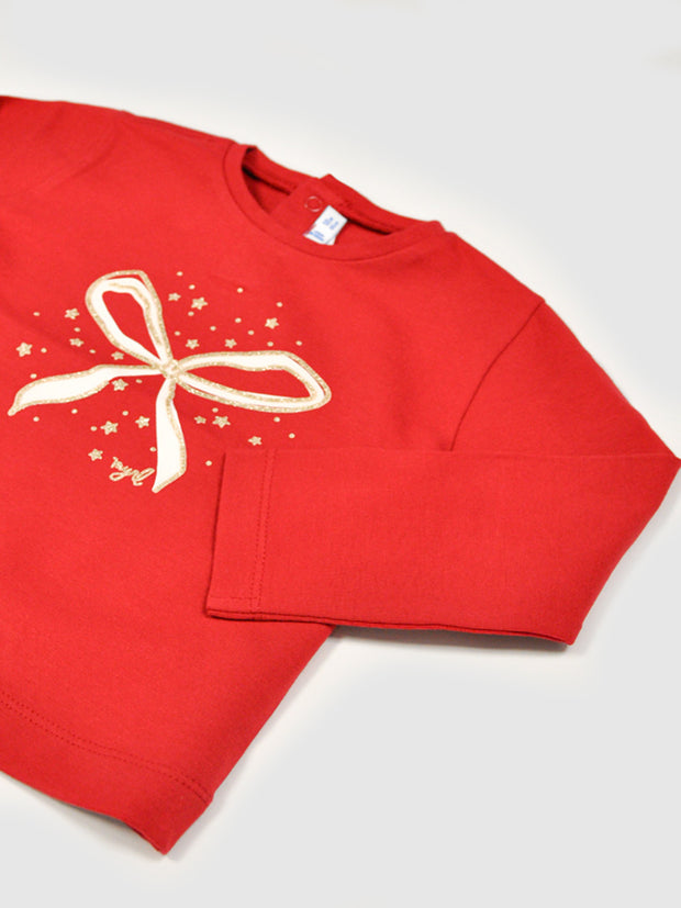 Mayoral Toddler Girl Bow Long Sleeve Top (12M-4Y)
