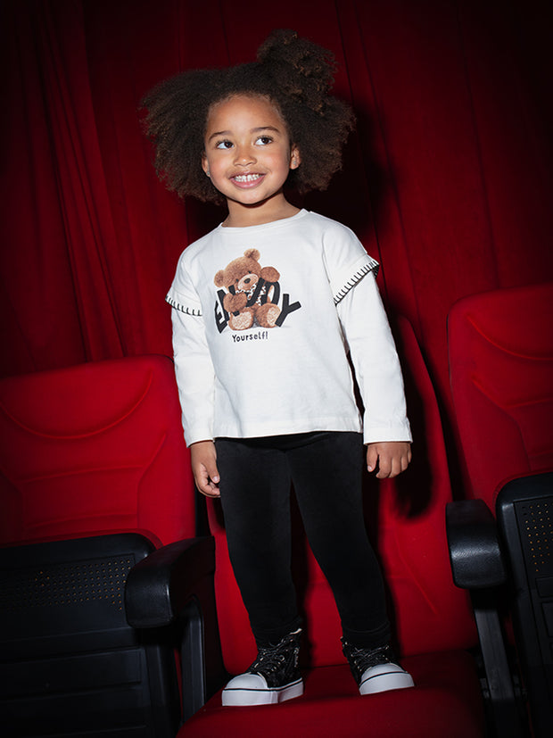 Mayoral Junior Girl Black Velvet Leggings (3Y-8Y)