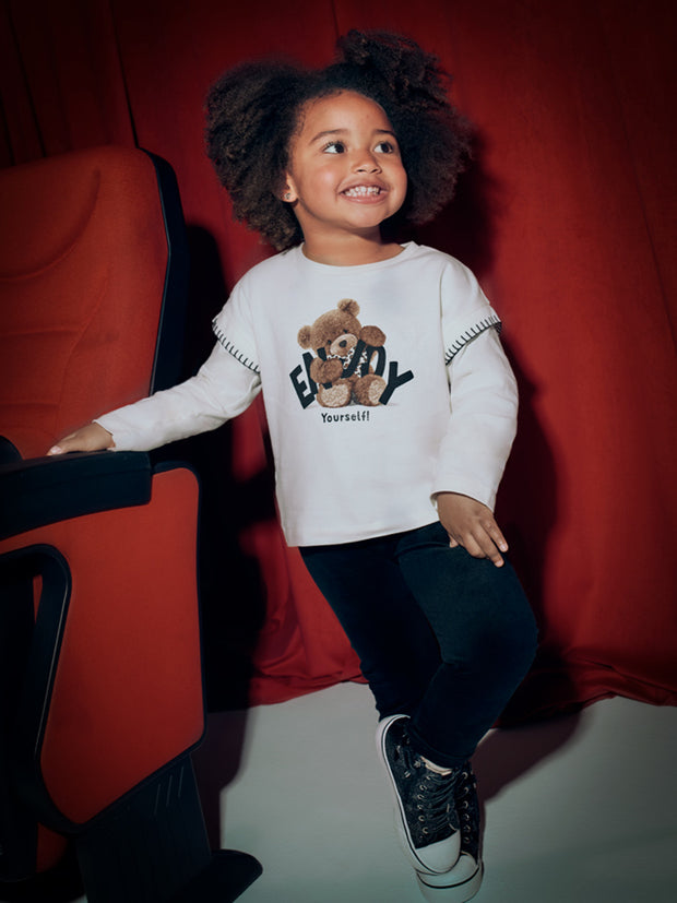 Mayoral Junior Girl Black Velvet Leggings (3Y-8Y)