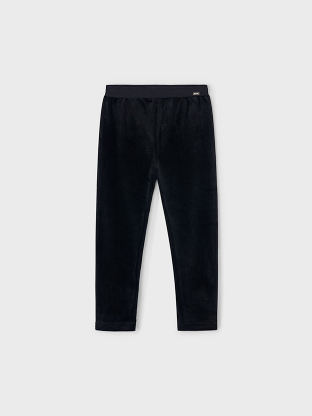 Mayoral Junior Girl Black Velvet Leggings (3Y-8Y)