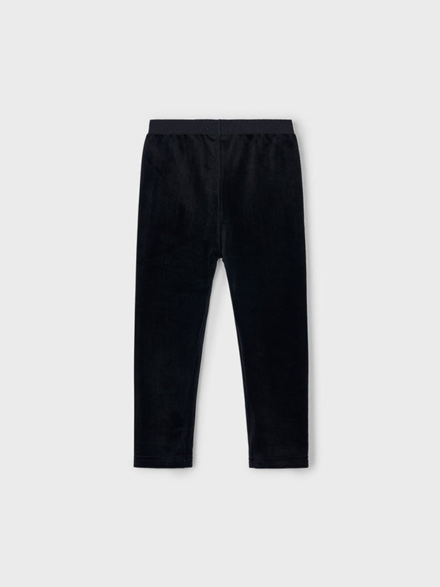 Mayoral Junior Girl Black Velvet Leggings (3Y-8Y)