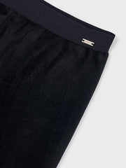 Mayoral Junior Girl Black Velvet Leggings (3Y-8Y)