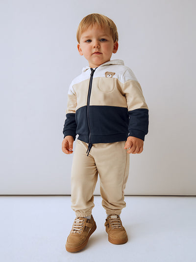 Mayoral Toddler Boy Beige & Navy Bear Tracksuit (12M-4Y)