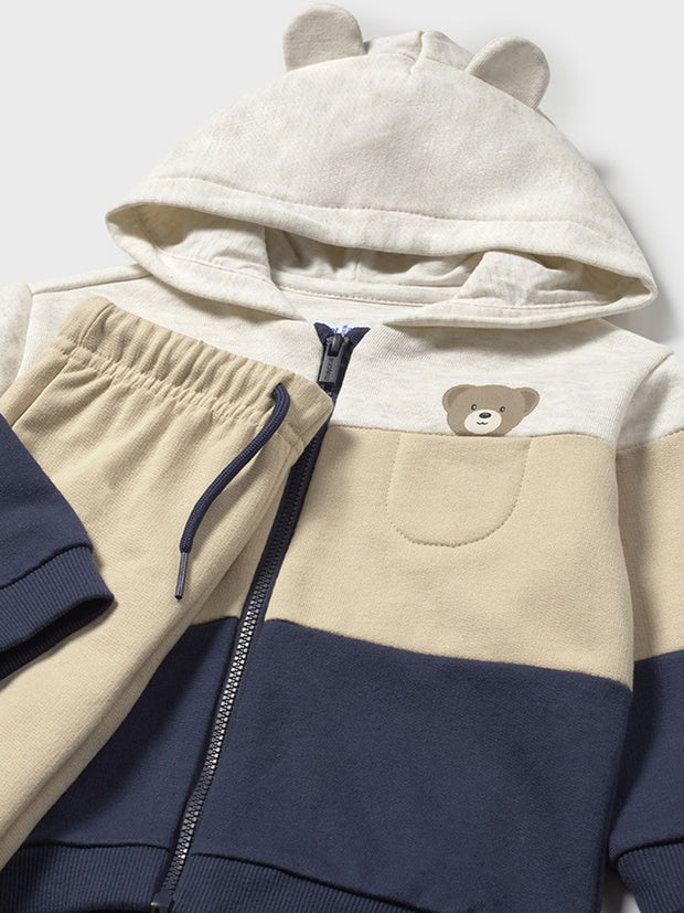 Mayoral Toddler Boy Beige & Navy Bear Tracksuit (12M-4Y)
