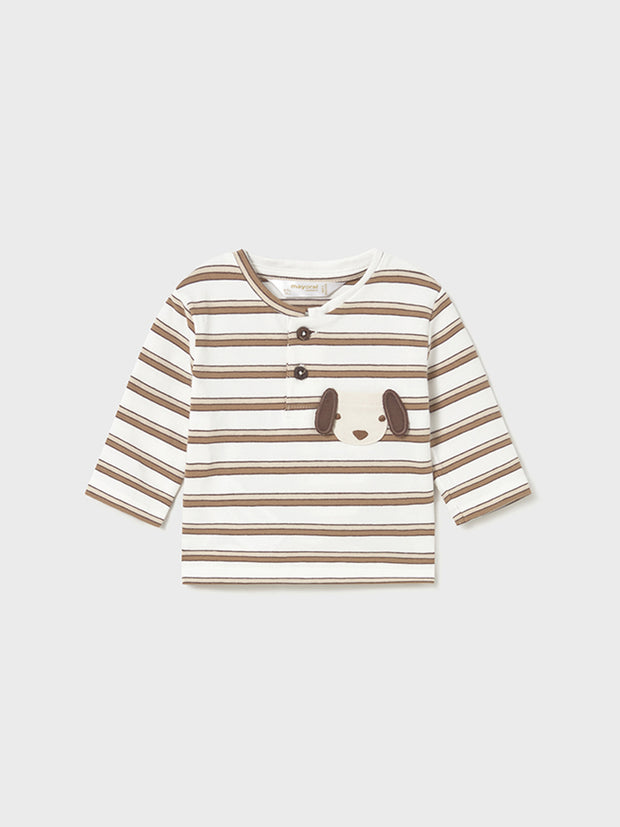 Mayoral Baby Boy Brown Dog Top Set - 2 Pack (2M-12M)