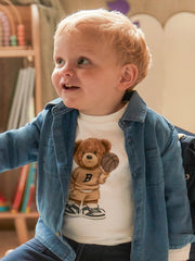 Mayoral Toddler Boy White Bear Long Sleeve Top (12M-4Y)