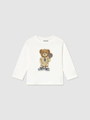 Mayoral Toddler Boy White Bear Long Sleeve Top (12M-4Y)