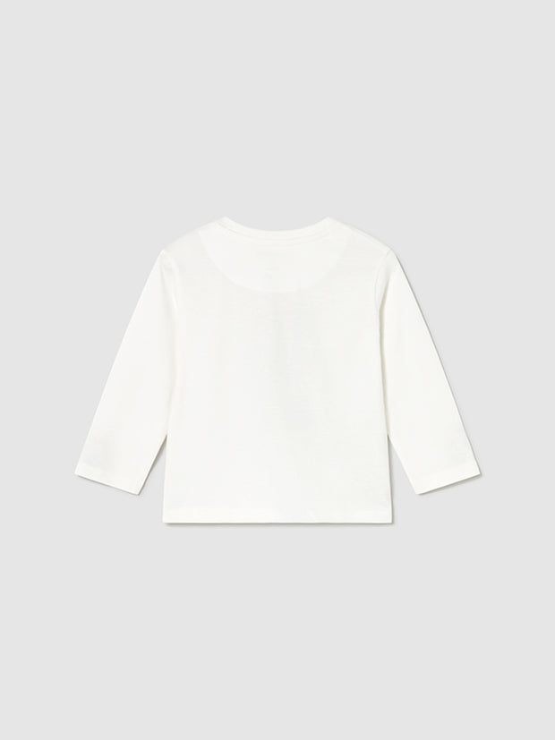 Mayoral Toddler Boy White Bear Long Sleeve Top (12M-4Y)