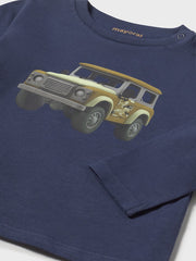 Mayoral Toddler Boy Navy Car Long Sleeve Top (12M-4Y)