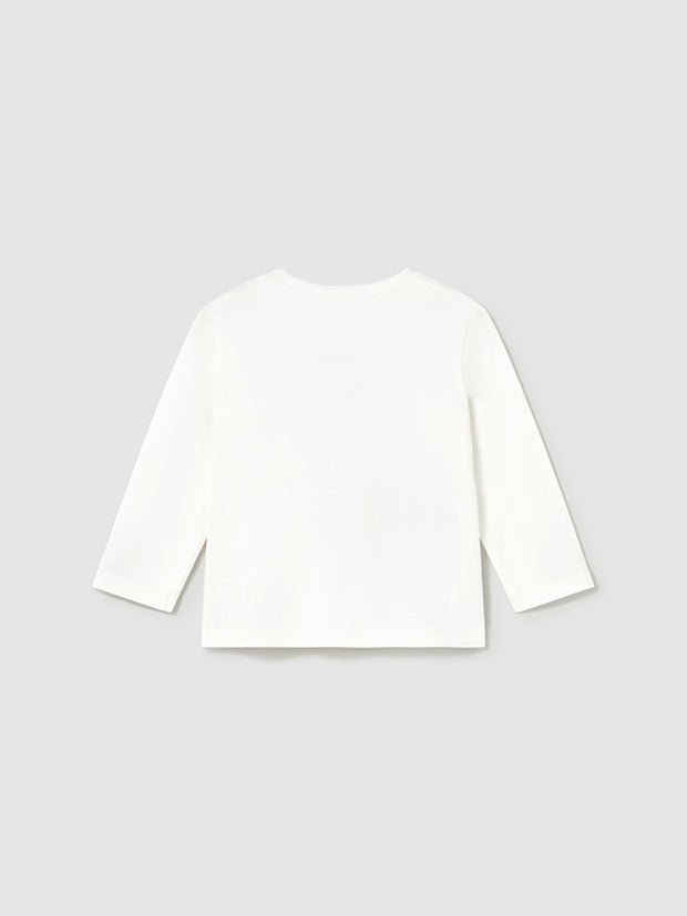 Mayoral Toddler Boy White Tractor Long Sleeve Top (12M-4Y)