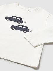 Mayoral Toddler Boy Navy Cars Long Sleeve Top (12M-4Y)