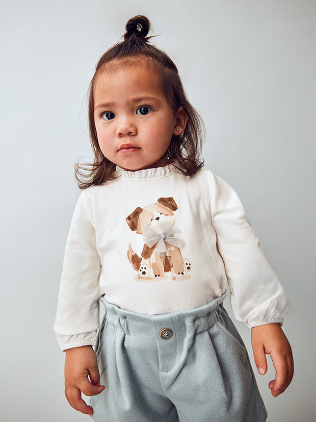 Mayoral Toddler Girl Doggy Long Sleeve Top (12M-4Y)