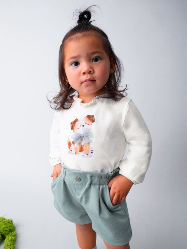 Mayoral Toddler Girl Doggy Long Sleeve Top (12M-4Y)