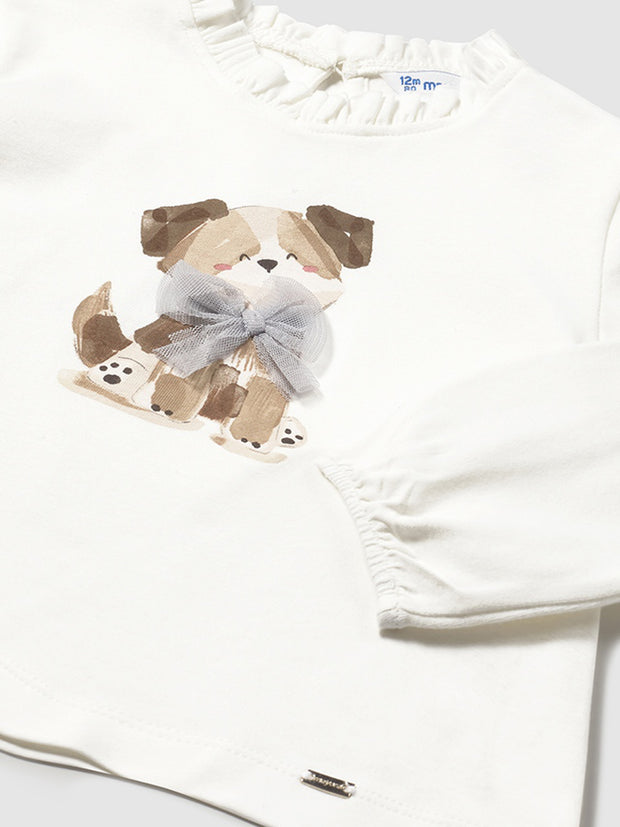 Mayoral Toddler Girl Doggy Long Sleeve Top (12M-4Y)