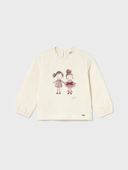 Mayoral Toddler Girl '2 Girls' In Red Long Sleeve Top (12M-4Y)