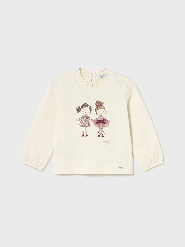 Mayoral Toddler Girl '2 Girls' In Red Long Sleeve Top (12M-4Y)