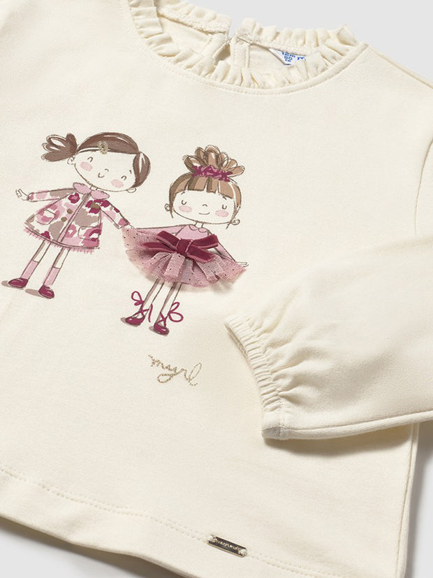 Mayoral Toddler Girl '2 Girls' In Red Long Sleeve Top (12M-4Y)