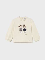 Mayoral Toddler Girl '2 Girls' In Blue Long Sleeve Top (12M-4Y)