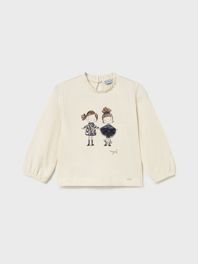 Mayoral Toddler Girl '2 Girls' In Blue Long Sleeve Top (12M-4Y)